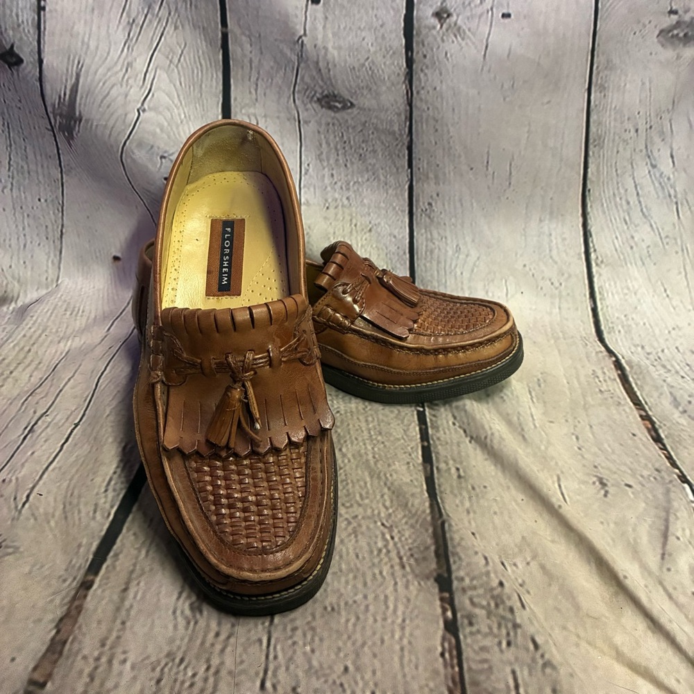 Florsheim Men’s Brown Leather Slip On Tassel Dress Oxford Loafers Brazil Sz 10 D